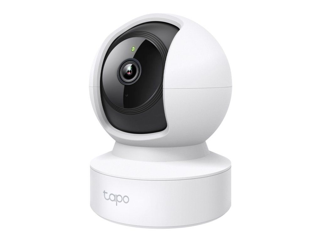 Čistý bočný profil kompaktnej bezpečnostnej kamery TP-Link Tapo C202
