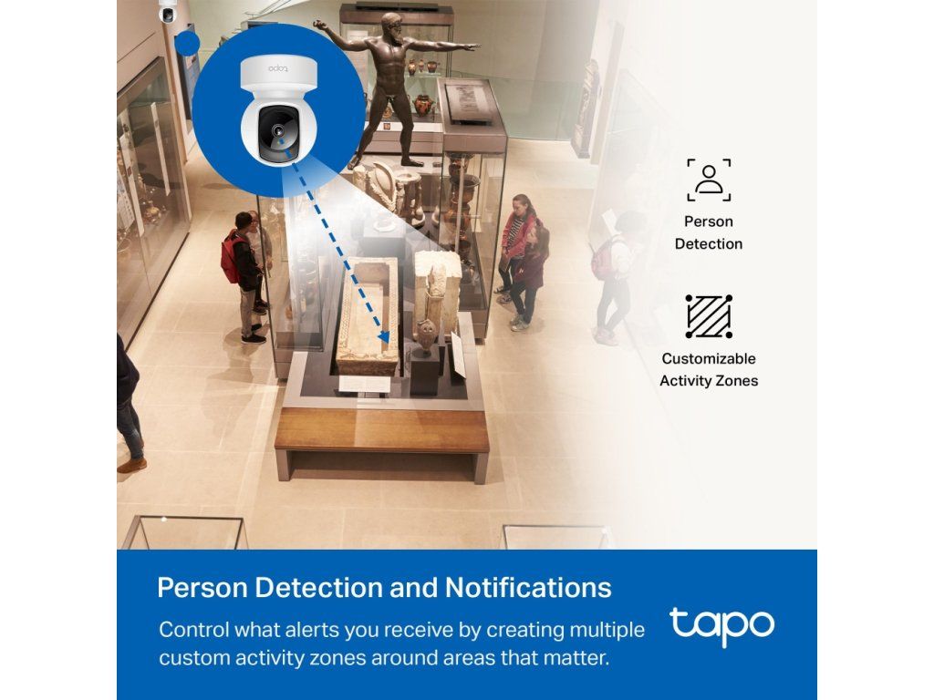 Aplikácia Tapo upozorňuje na detekciu osoby v monitorovanom priestore