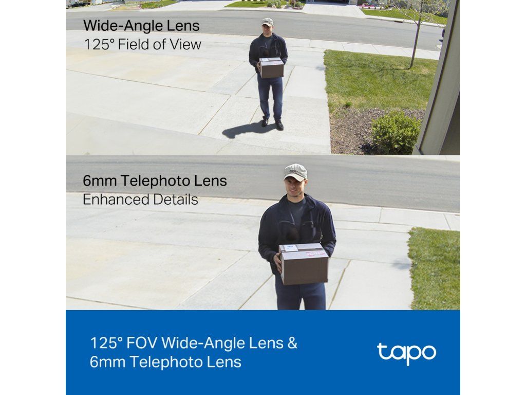 Detailné zobrazenie optickej sústavy: 125° širokouhlý objektív a 6mm teleobjektív