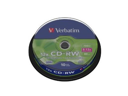 VERBATIM CD-RW(10-Pack)Spindle/8x-12x/High Speed/DLP/700MB