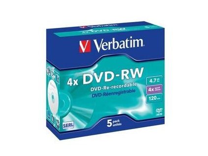 VERBATIM DVD-RW(5-pack)Jewel/4x//DLP/4.7GB