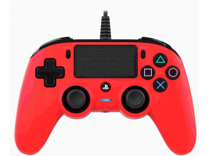 Nacon Wired Compact Controller - ovladač pro PlayStation 4 - červený