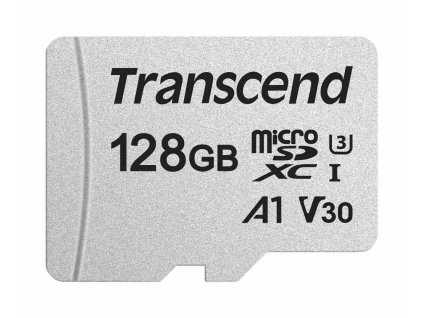 Karta TRANSCEND MicroSDXC 128GB 300S, UHS-I U3 V30 + adaptér