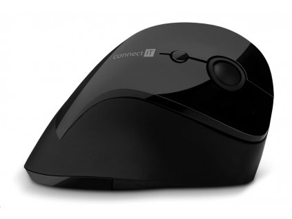 CONNECT IT FOR HEALTH ergonomická vertikální myš, (+ 1x AA baterie zdarma), bezdrátová, ČERNÁ