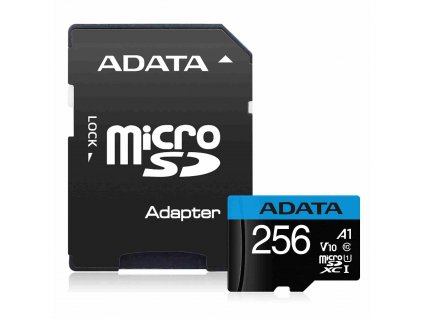 Karta ADATA MicroSDHC 256GB UHS-I Class 10, Premier + adaptér