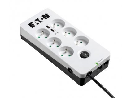 Eaton Protection Box 6 Tel@ USB FR, prepäťová ochrana, 6 zásuviek, 2x USB nabíjačka, 1m