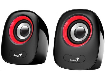 Reproduktory GENIUS SP-Q160 Red, 2.0, 6 W, napájanie USB, 3,5" jack, čierna a červená