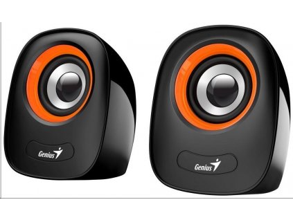 Reproduktory GENIUS SP-Q160 Orange, 2.0, 6 W, napájanie USB, 3,5" jack, čierna a oranžová