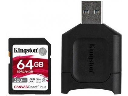 Kingston 64GB SDXC React Plus SDR2 + MLP SD čtečka