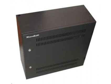 XtendLan 19" nástěnný vertikální rozvaděč 2U+4U 540x200, perforované dveře, 2x zámek, černý