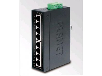 Planet switch ISW-801T, 8x 10/100, DIN,IP30, rozšířený teplotní rozsah -40~75 st.C