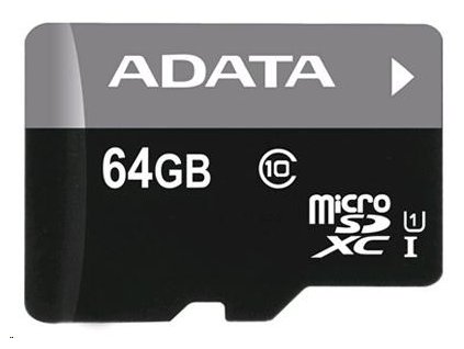 ADATA MicroSDXC karta 64GB Premier UHS-I Class 10 + SD adaptér