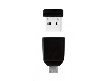 VERBATIM Flash Disk 32GB Store 'n' Stay Nano + micro USB OTG adaptér, USB 2.0, černá