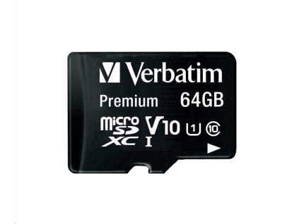 VERBATIM MicroSDXC karta 64GB Premium, U1 + adaptér