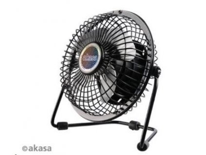 AKASA stolní ventilátor 4", 150 x 160 x 85mm, napájení z USB portu, hliníkové lopatky