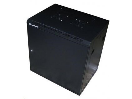 XtendLan 19" nástěnný rozvaděč 15U 600x450, nosnost 60kg, plné dveře, svařený, proti vykradení,černý