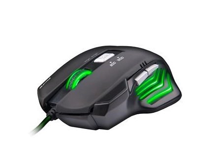 C-TECH myš AKANTHA, herní, zelené podsvícení, 2400 DPI, USB