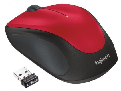 Logitech Wireless Mouse M235, red