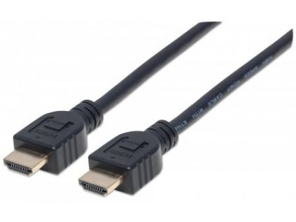 MANHATTAN Nástenný vysokorýchlostný kábel CL3 HDMI s Ethernetom, HEC, ARC, 3D, 4K, tienený, 3 m, čierny