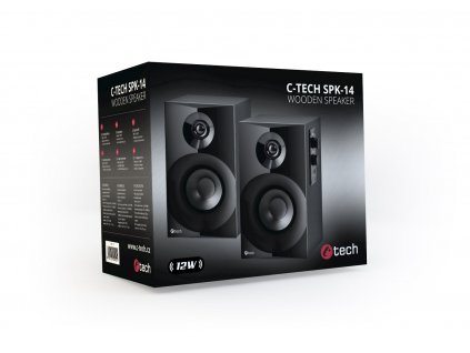 C-TECH repro SPK-14, 2.0, dřevěné, černé