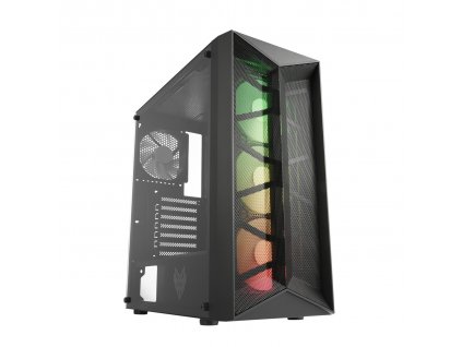 FSP/Fortron ATX Midi Tower CMT211A Black, průhledná bočnice, A.RGB