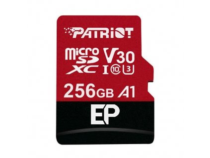 Patriot V30 A1/micro SDXC/256GB/100MBps/UHS-I U3 / Class 10/+ Adaptér