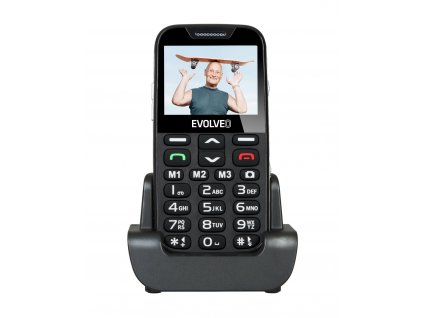 EVOLVEO EasyPhone XD, mobilní telefon pro seniory s nabíjecím stojánkem (černá barva)