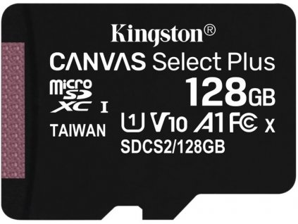 128GB microSDXC Kingston Canvas Select Plus A1 CL10 100MB/s bez adapteru