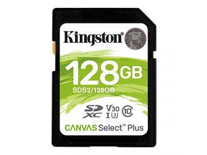 Kingston Canvas Select Plus U3/SDXC/128GB/100MBps/UHS-I U3 / Class 10