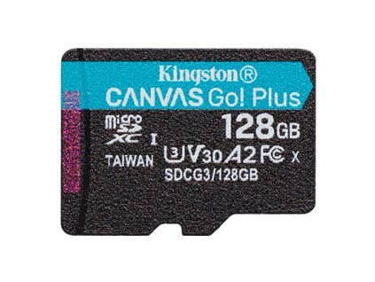 128GB microSDXC Kingston Canvas Go! Plus A2 U3 V30 170MB/s bez adapteru