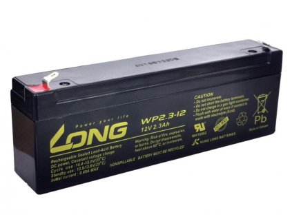 Long 12V 2,3Ah olovený akumulátor F1 (WPS2,3-12)