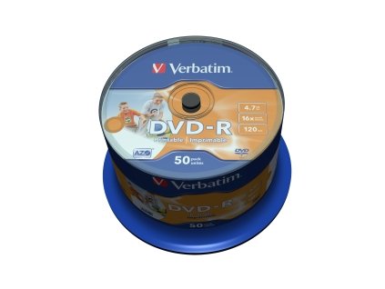 VERBATIM DVD-R(50-Pack)Cake/Print/16x/4.7GB/NoID