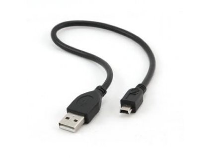Kábel USB A-MINI 5PM 2.0 30cm HQ, zlac kontakty