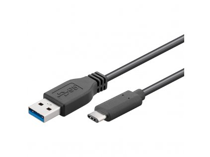 PremiumCord USB-C/male - USB 3.0 A/Male, černý,15cm