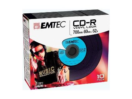 CD-R 700MB 52x Vinyl Slim 10pack EMTEC