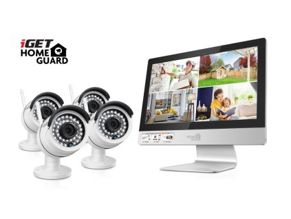 iGET HGNVK49004 - CCTV bezdrátový WiFi set HD 960p s LCD displejem 12'', 4CH NVR + 4x IP kamera 960p