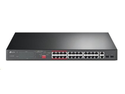 TP-Link CCTV switch TL-SL1226P (24x100Mb/s, 2xGbE/2xSFP combo, 24xPoE+, 250W)