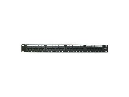 19" Patch panel XtendLan 24port, UTP, Cat5E, duální svorkovnice, černý