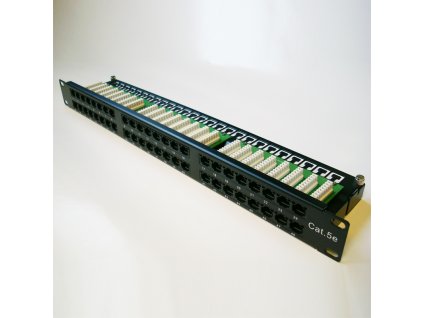 DATACOM Patch panel 48p. Cat5e 1U BK 8x6p. Modul, UTP, 19''