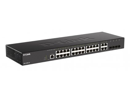 D-Link DGS-2000-28 Managed switch, 24x GbE, 4x RJ45/SFP, fanless