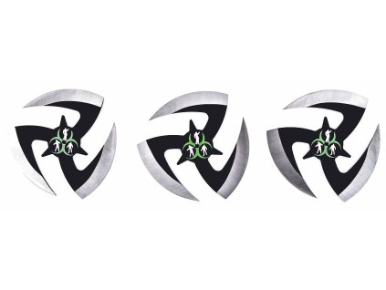 Biohazard sada 3 vrhacích hviezdic Shuriken (1)