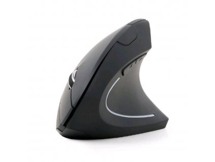 Myš GEMBIRD MUSW-ERGO-01, vertikálna, bezdrôtová, prijímač USB, čierna