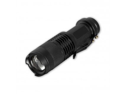 MFH LED CREE vojenská taktická baterka 10cm, nabíjacia, zoom (1)
