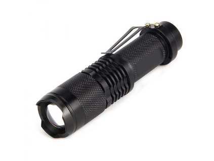 MFH LED CREE vojenská taktická baterka 13cm, nabíjacia, zoom (1)