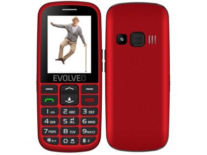 EVOLVEO EasyPhone EG, mobilní telefon pro seniory s nabíjecím stojánkem (červená barva)