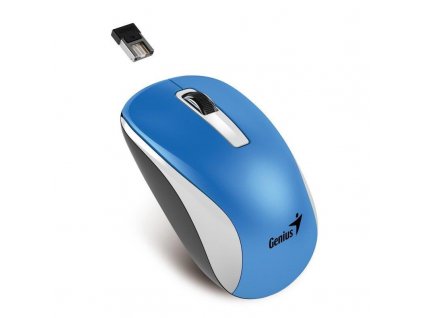 Myš GENIUS NX-7010 WhiteBlue Metallic/ 1200 dpi/ Blue-Eye sensor/ wireless/ blue