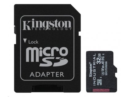 Karta Kingston 32GB microSDHC Industrial C10 A1 pSLC + adaptér SD