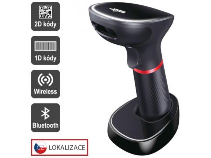 Virtuos CCD 2D čtečka Virtuos HW-855A, bezdrátová, základna, USB, černá