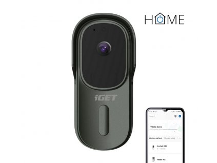 iGET HOME Doorbell DS1 Anthracite - WiFi bateriový videozvonek, FullHD, obousměrný zvuk, CZ aplikace