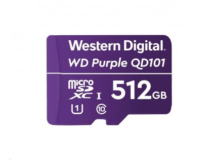 Karta WD MicroSDXC 512GB Purple WDD512G1P0C Class 10 (R:100/W:60 MB/s)